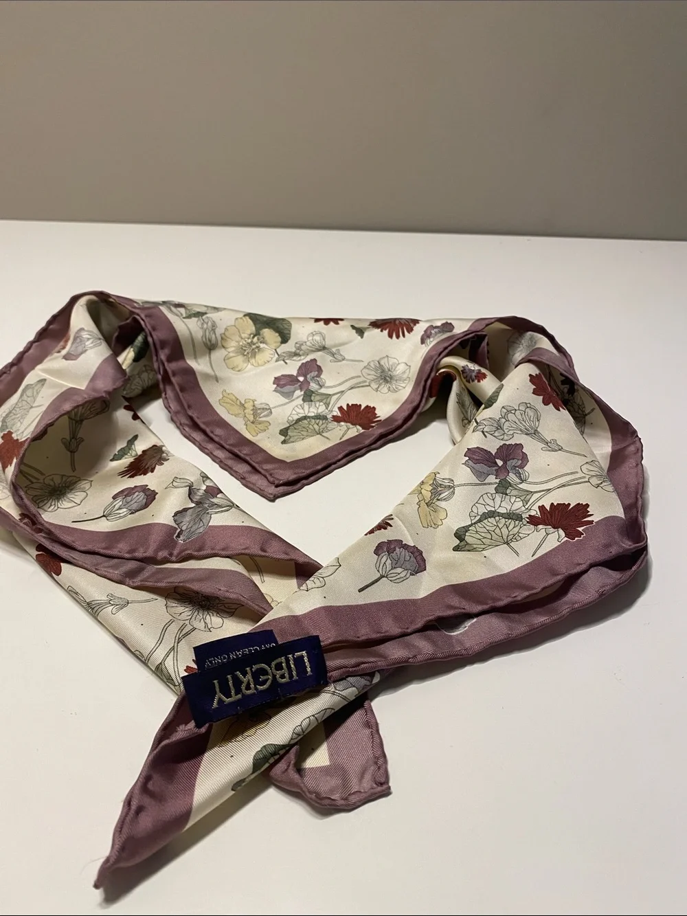 Liberty Cream Floral Silk Scarf